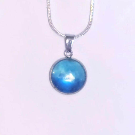 925 Sterling Silver nebula galaxy necklace