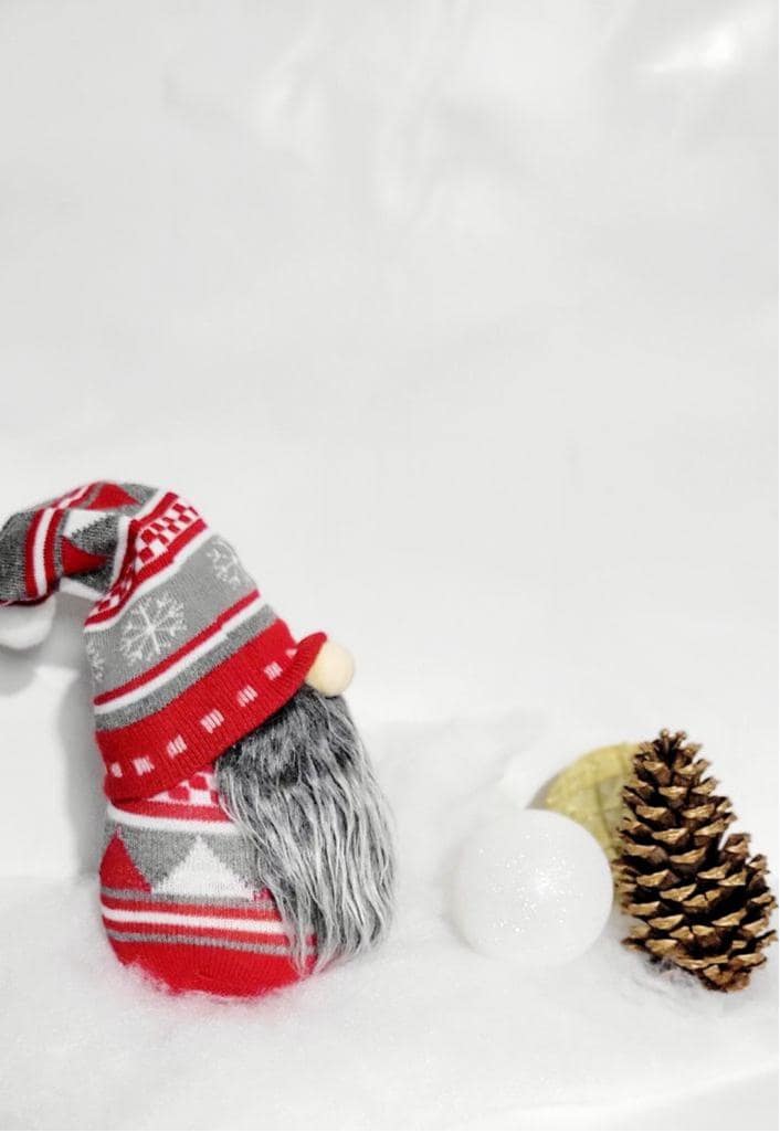 Christmas Gnome Decor, Red Grey,hand crafted