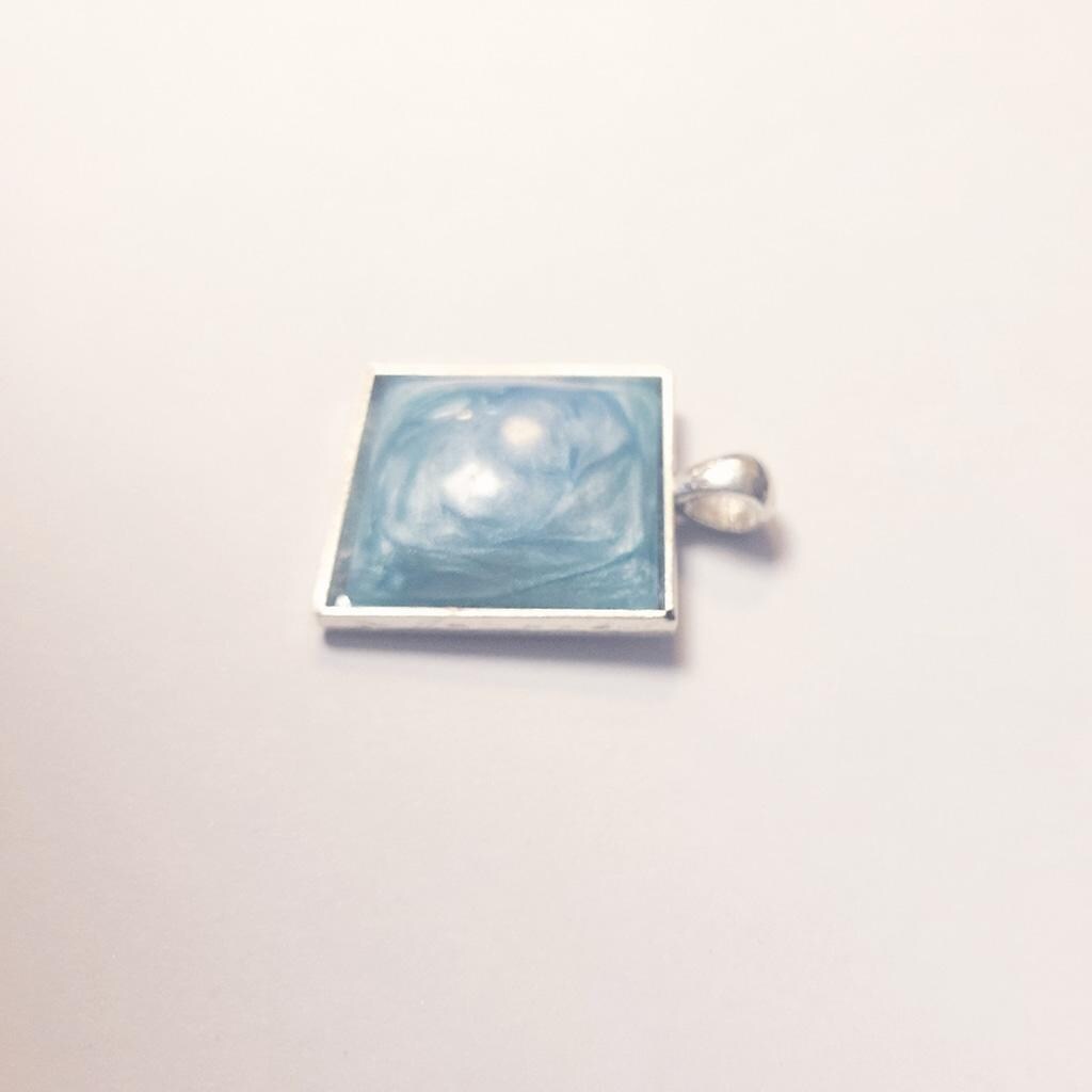 Blue & green resin pendant