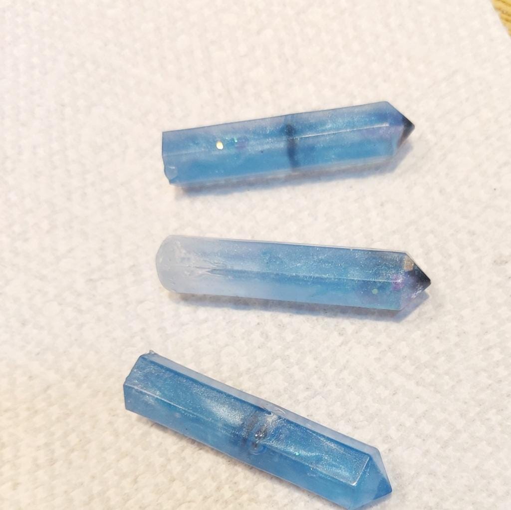 Blue Crystal Resin Pendants