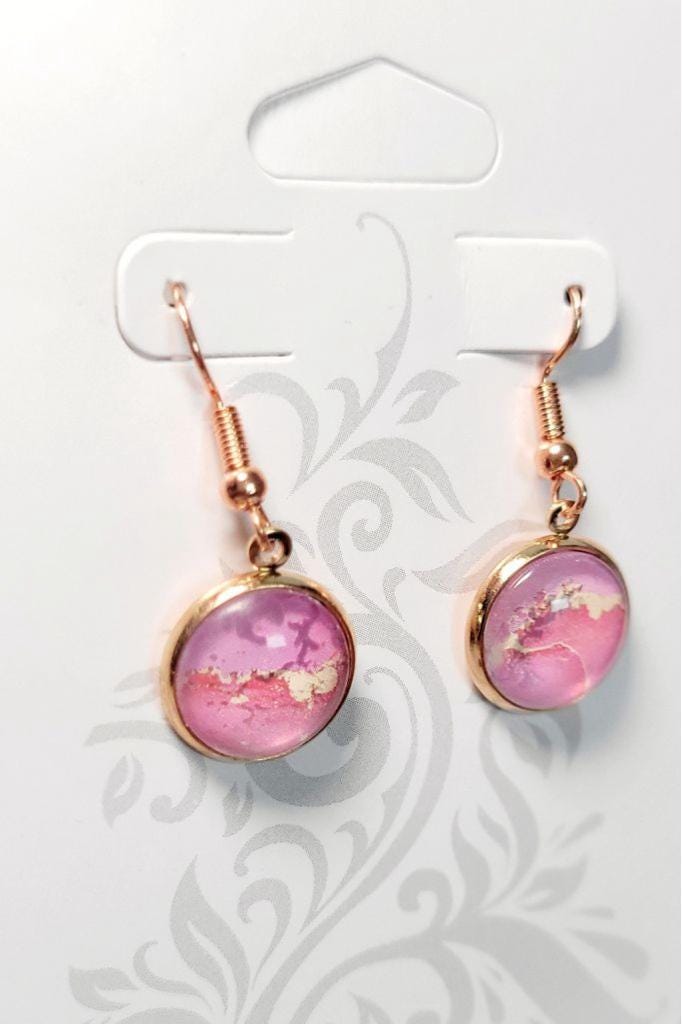 Artisan marbled dangle drop earrings