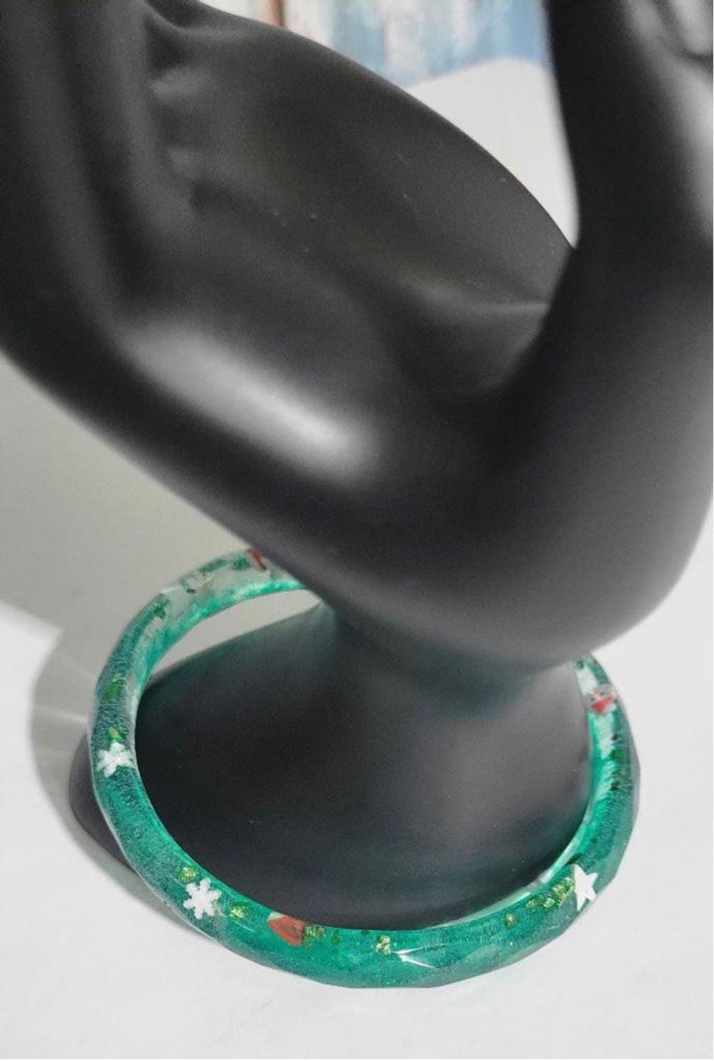 Handmade Christmas themed resin bracelet