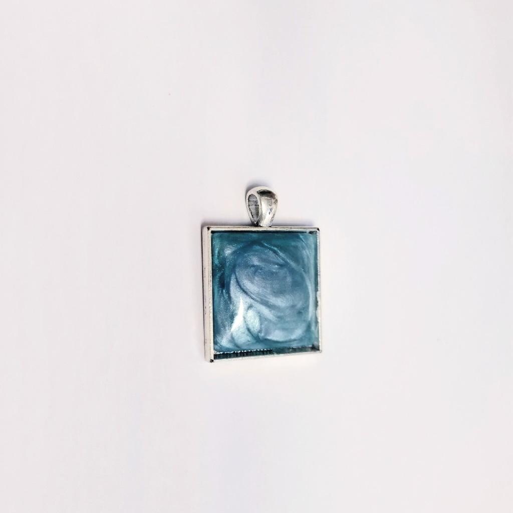Blue & green resin pendant