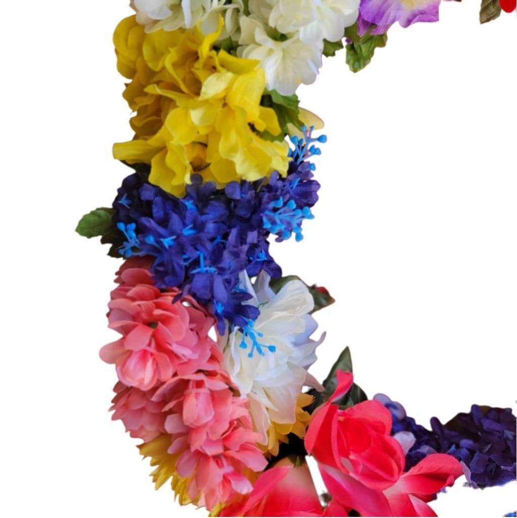 Spring Summer Vibrant Rainbow Floral Wreath