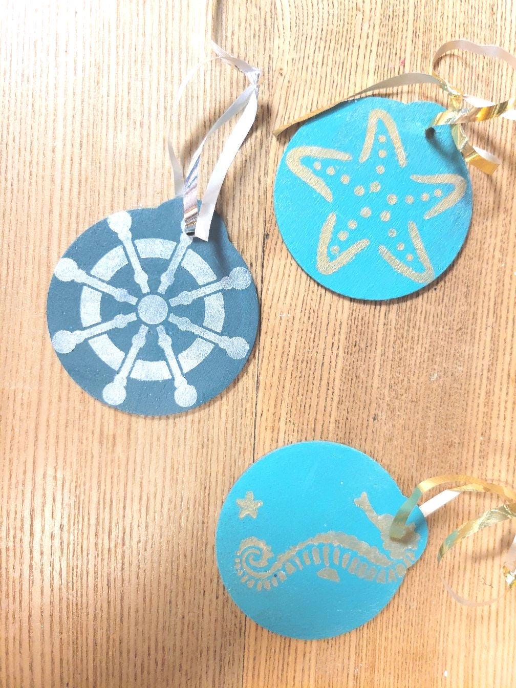 Handpainted Christmas ornaments 3" wood discs