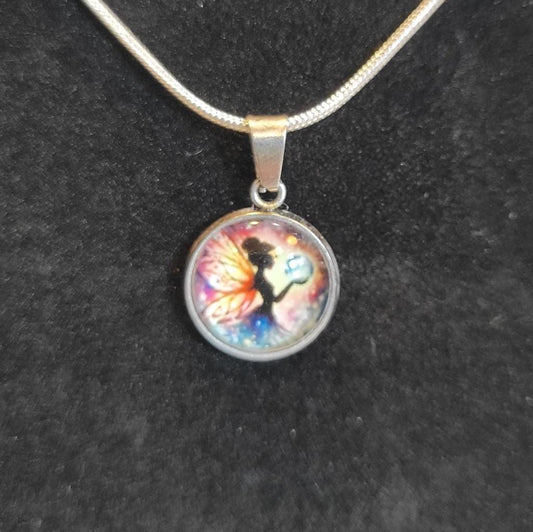 Hand crafted Fairy pendant necklace on 925 Sterling Silver chain
