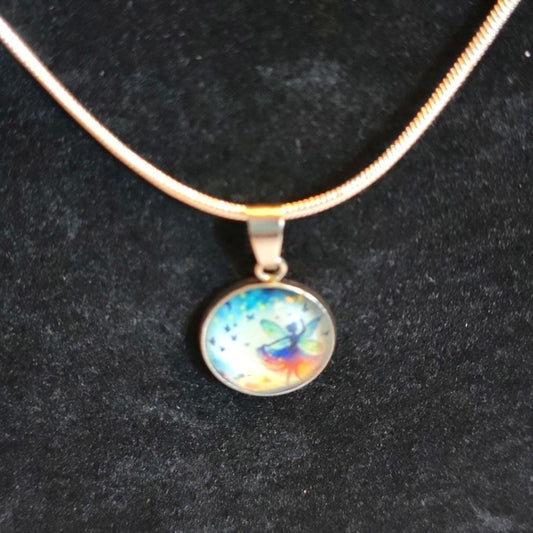 Hand crafted Fairy pendant necklace on 925 Sterling Silver chain