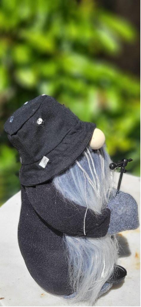 **SOLD** Rocker, singer, Rob Zombie, Heavy Metal Vocalist, singing with microphone, gnome,home decor