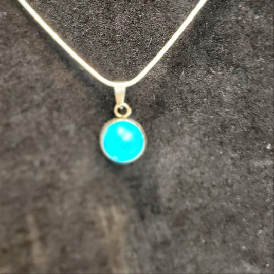 Light blue crystal rhinestone 925 stamped sterling silver necklace