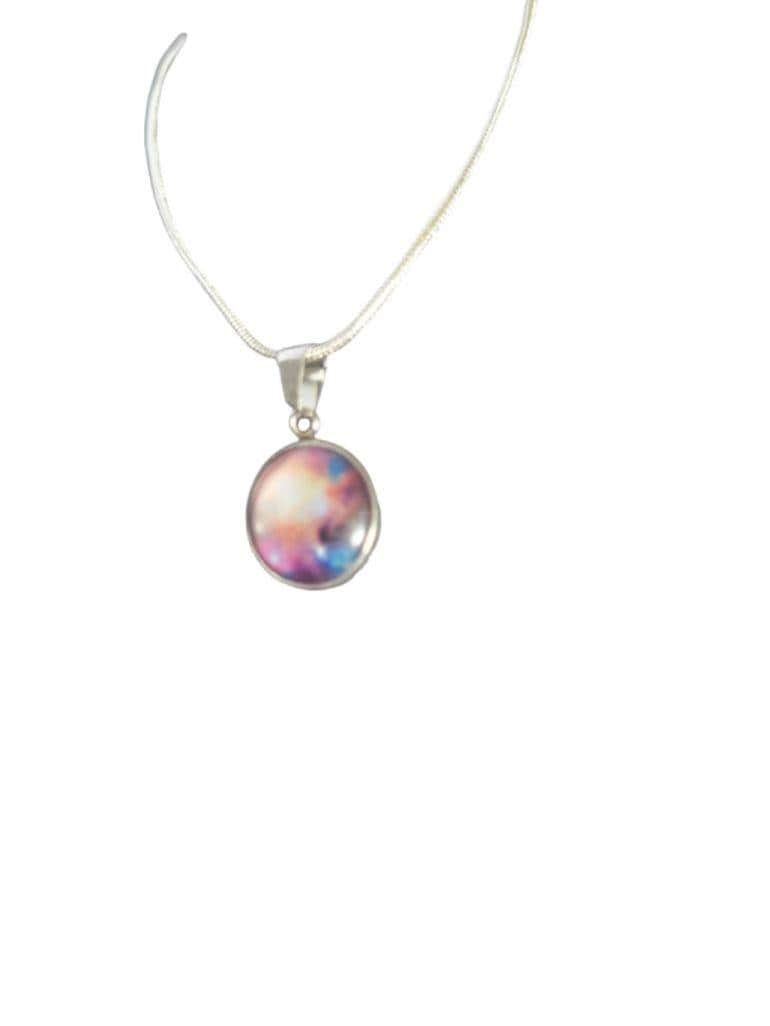 925 Sterling Silver nebula galaxy necklace