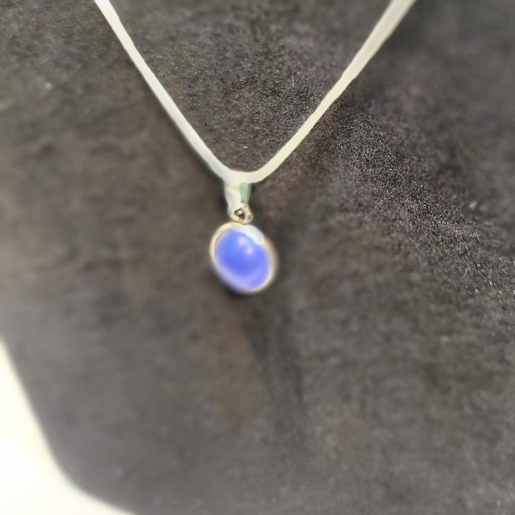 Dark blue crystal rhinestone 925 stamped sterling silver necklace