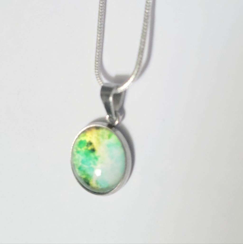 925 Sterling Silver nebula galaxy necklace