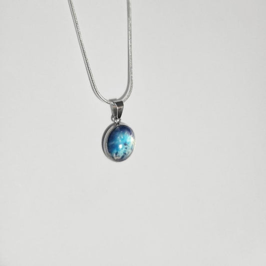 925 Sterling Silver nebula galaxy necklace