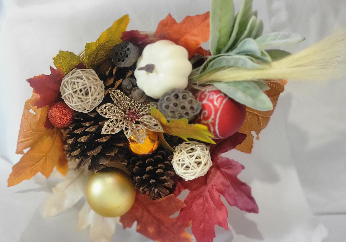 Handcrafted Festive Autumn Decorative Basket table decor centerpiece
