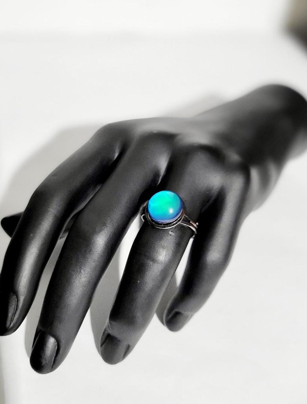 Hand crafted adjustable color changing mood ring