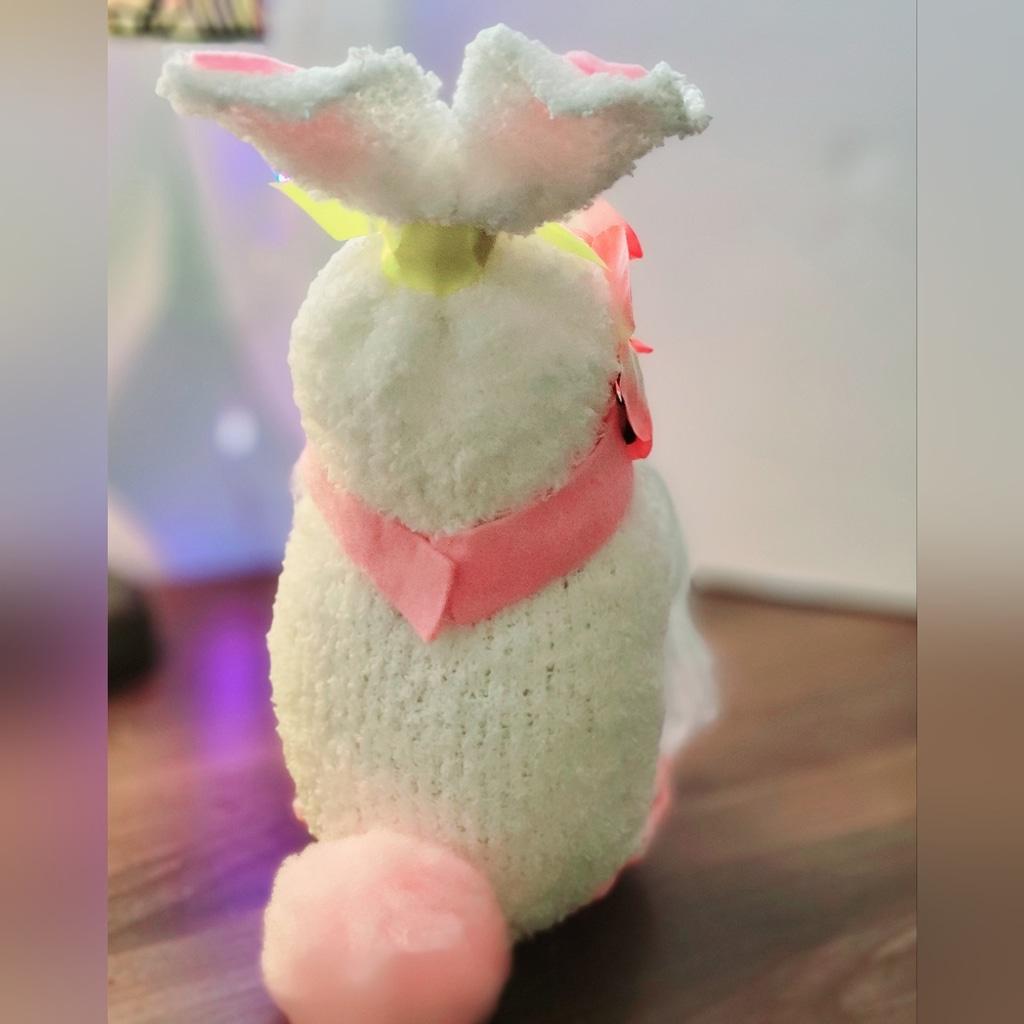 Pink Plumeria Flower Easter Bunny Spring Time Gnome