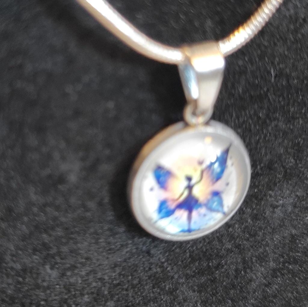 Hand crafted Fairy pendant necklace on 925 Sterling Silver chain