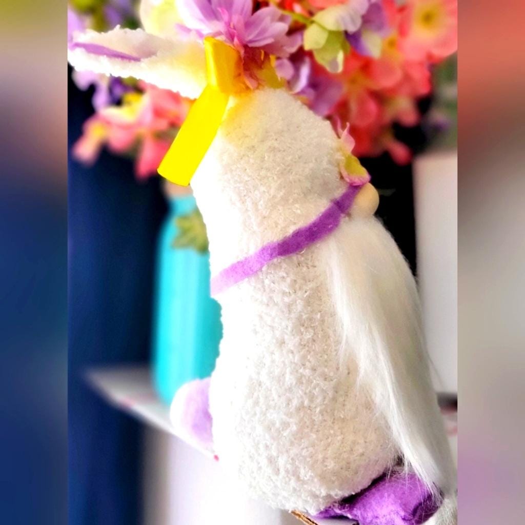 Easter Bunny Spring Time Flower Gnome