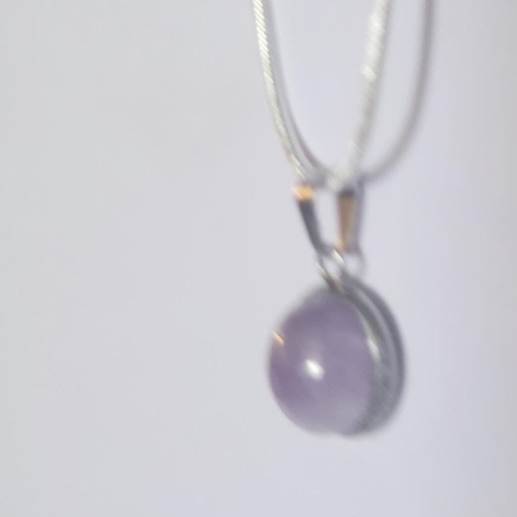 Natural Amethyst Crystal 925 sterling silver necklace
