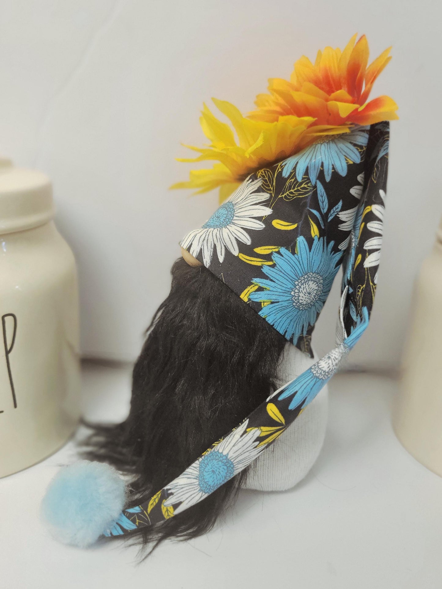 Sunflower Gnome: Handmade Farmhouse Tier Tray Decor