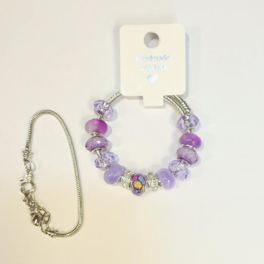 European Style Snake Coil Beaded Bracelet 7"