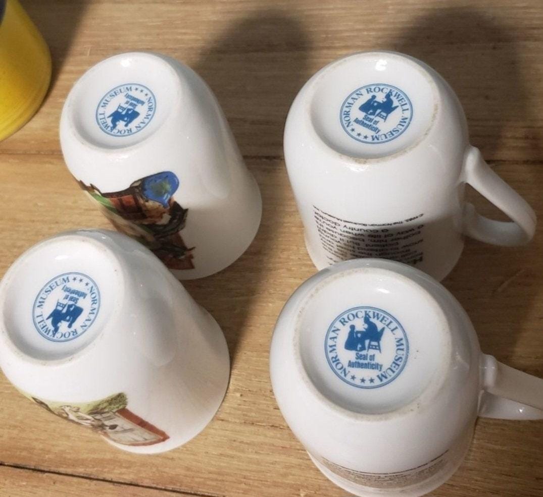 Vintage Rockwell mug 4 piece set