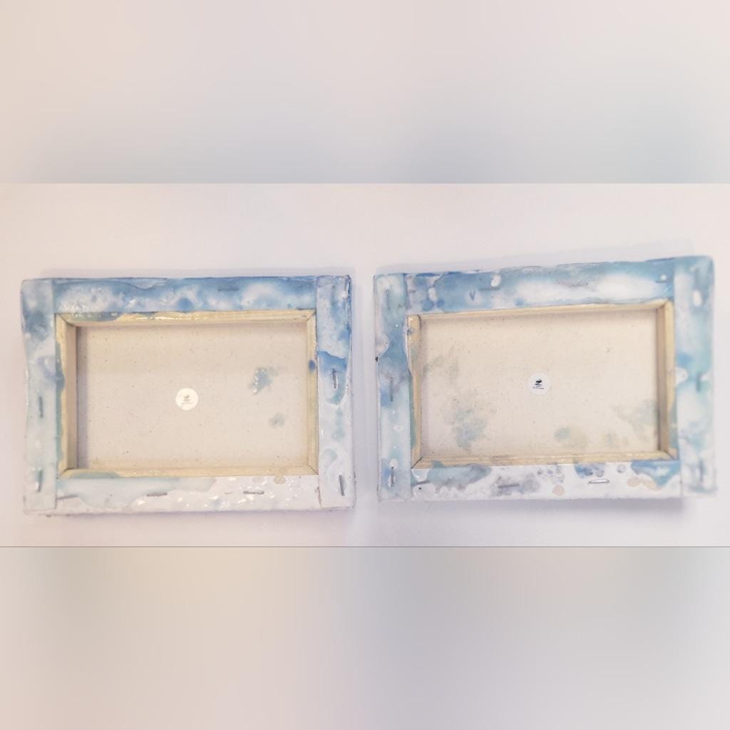 4x6 Ocean beach scene resin canvas set