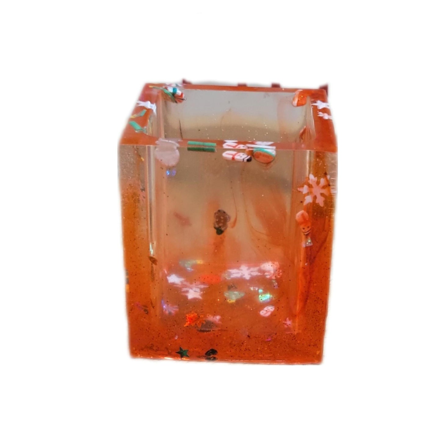 Hand crafted Christmas themed resin pen holder