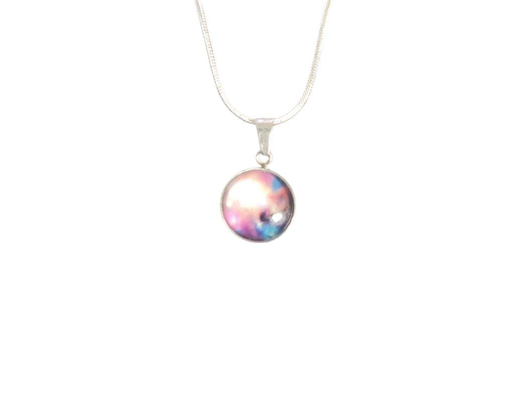 925 Sterling Silver nebula galaxy necklace