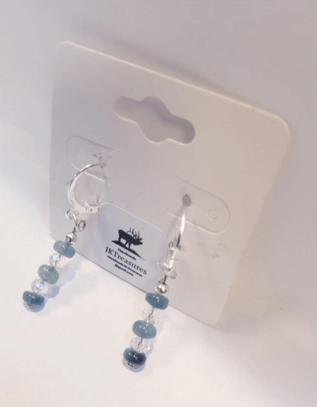 Grandidierite Sterling silver Drop Earrings Rare Gemstone