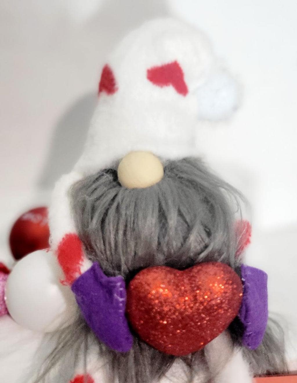 Hand crafted Valentine's Day Gnome with heart