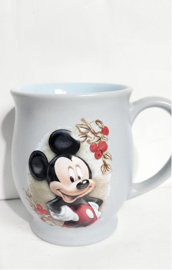 Vintage Disney Mickey Mouse 16 oz Mug Grey Light Blue