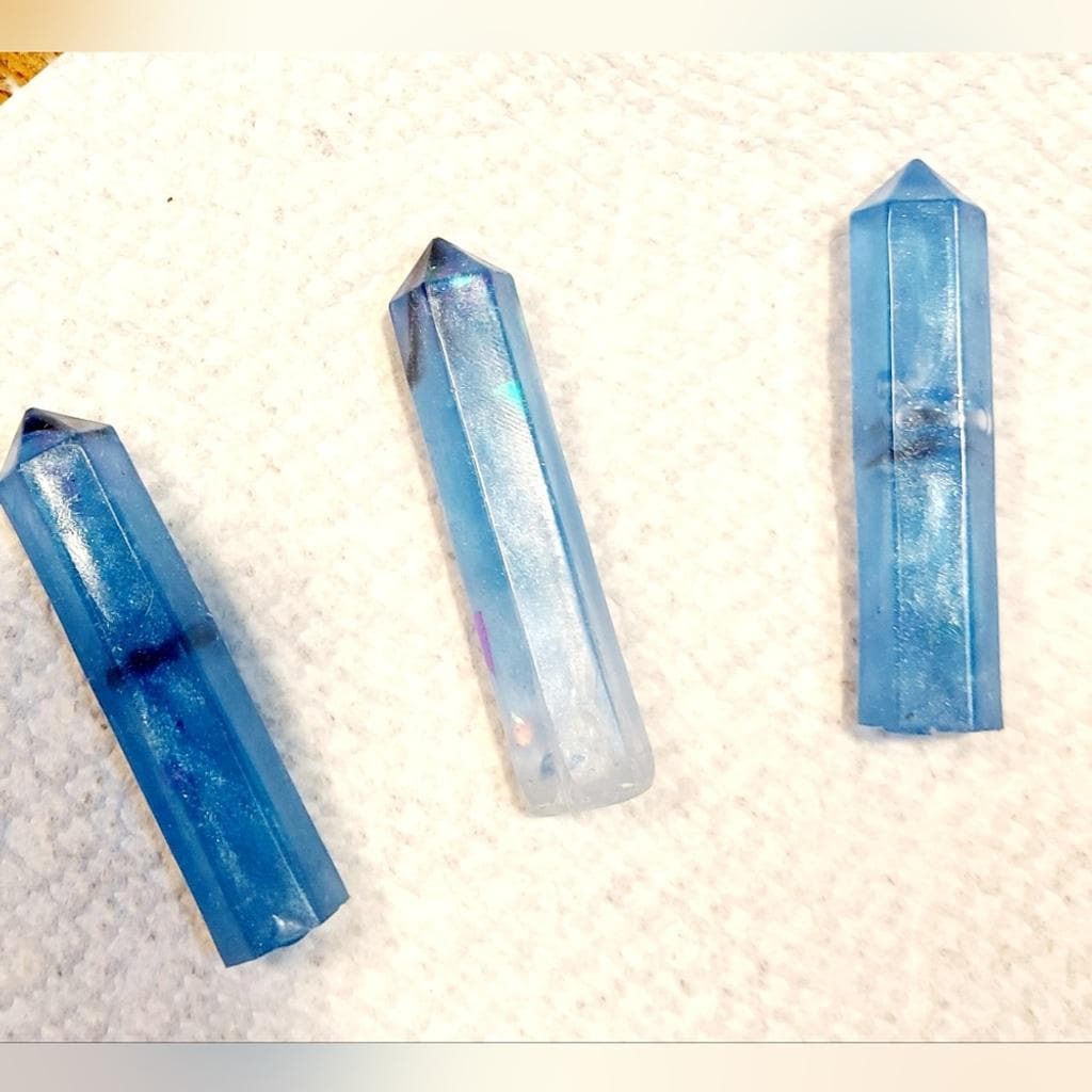 Blue Crystal Resin Pendants