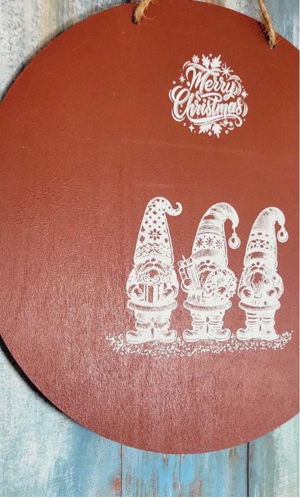 Hand painted Merry Christmas wall hanging art decor