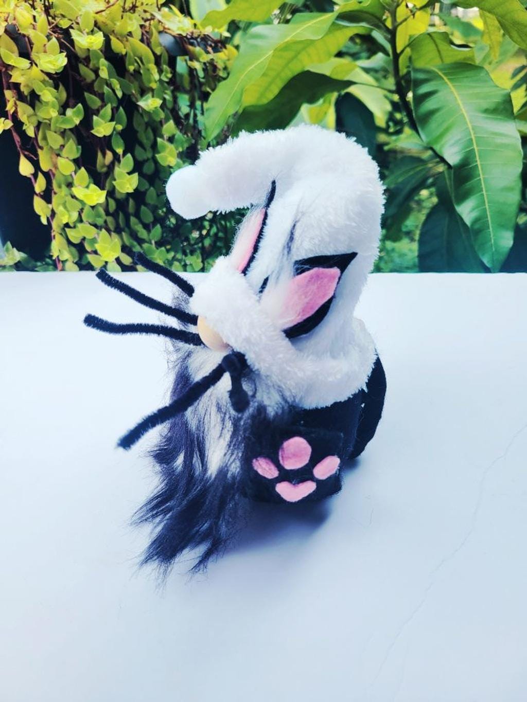 Spooky Whiskers – Halloween Cat Gnome | Handmade Black Cat Shelf Sitter, Whimsy