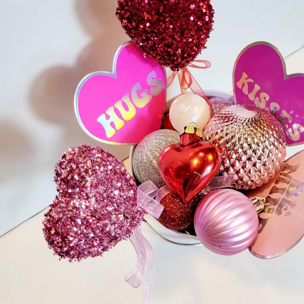 Hand crafted Bucket of Love Valentine's Day table art decor