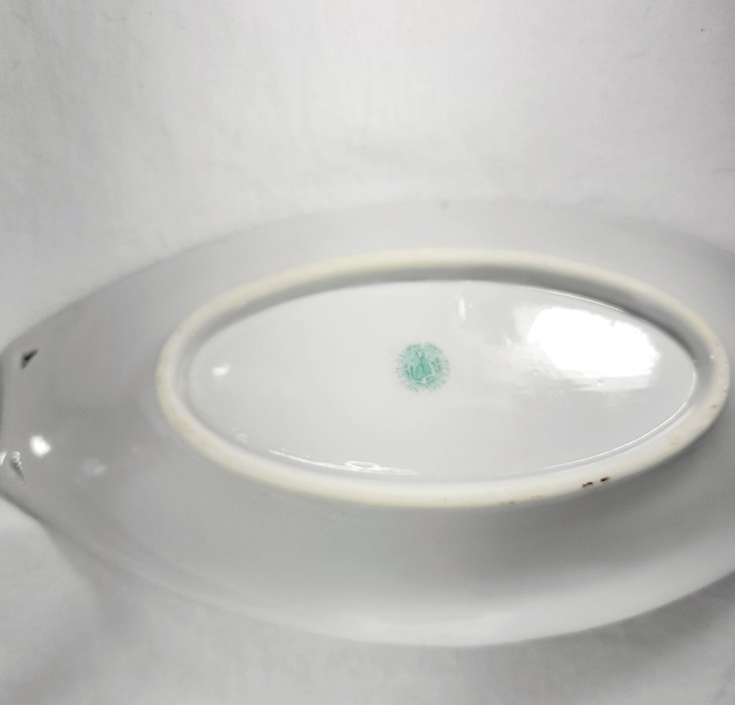 Antique Nippon handpainted floral porcelain relish dish