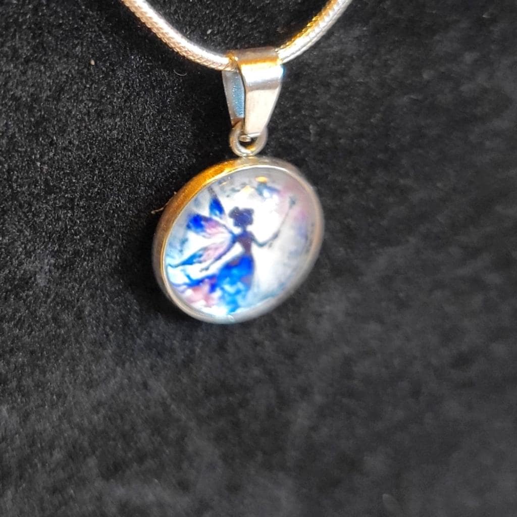 Hand crafted Fairy pendant necklace on 925 Sterling Silver chain