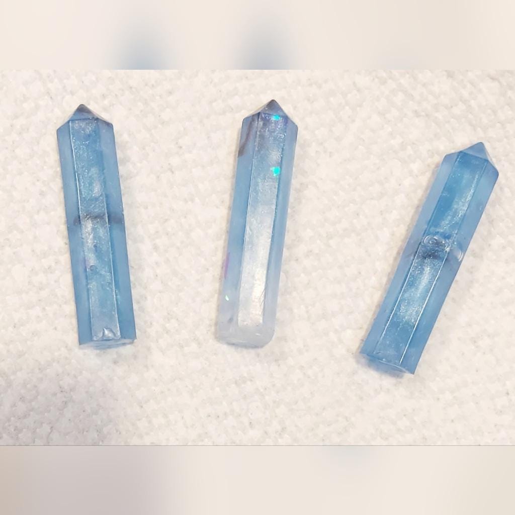 Blue Crystal Resin Pendants