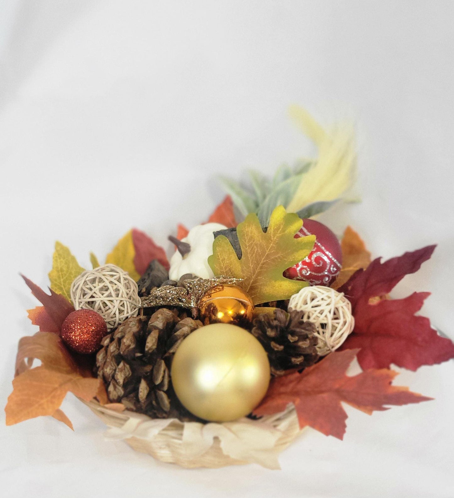 Handcrafted Festive Autumn Decorative Basket table decor centerpiece
