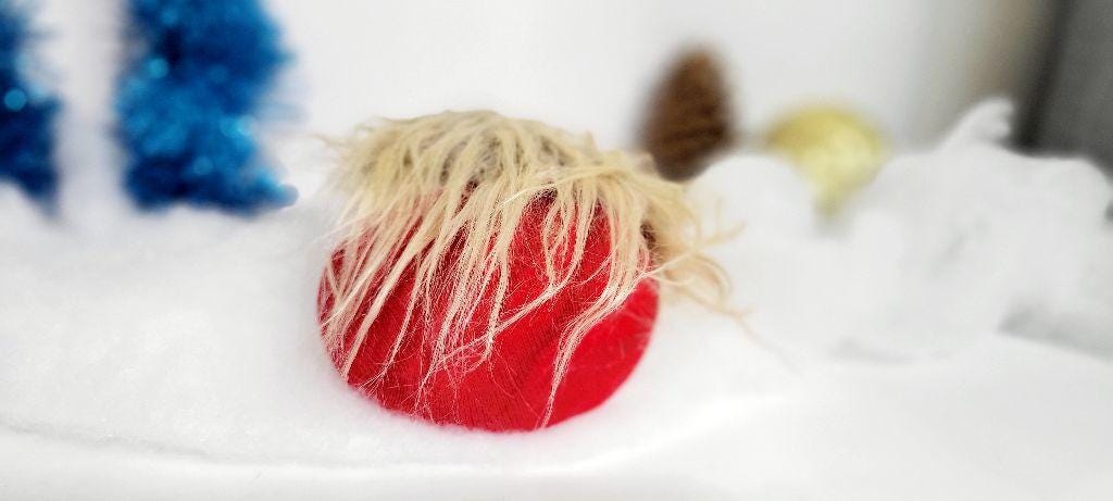 Christmas sock gnome with  reindeer hand crafted