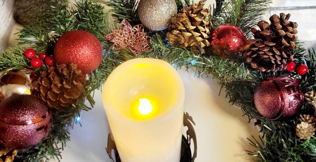 Christmas table centerpiece or door hanging wreath