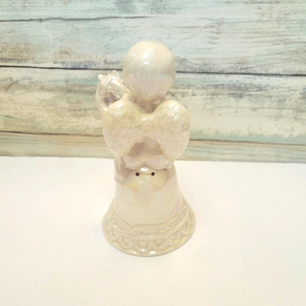 Vintage White Ceramic Angel Bell