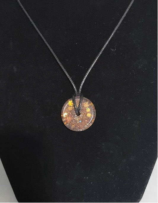 Hand crafted Fall themed resin medallion necklace