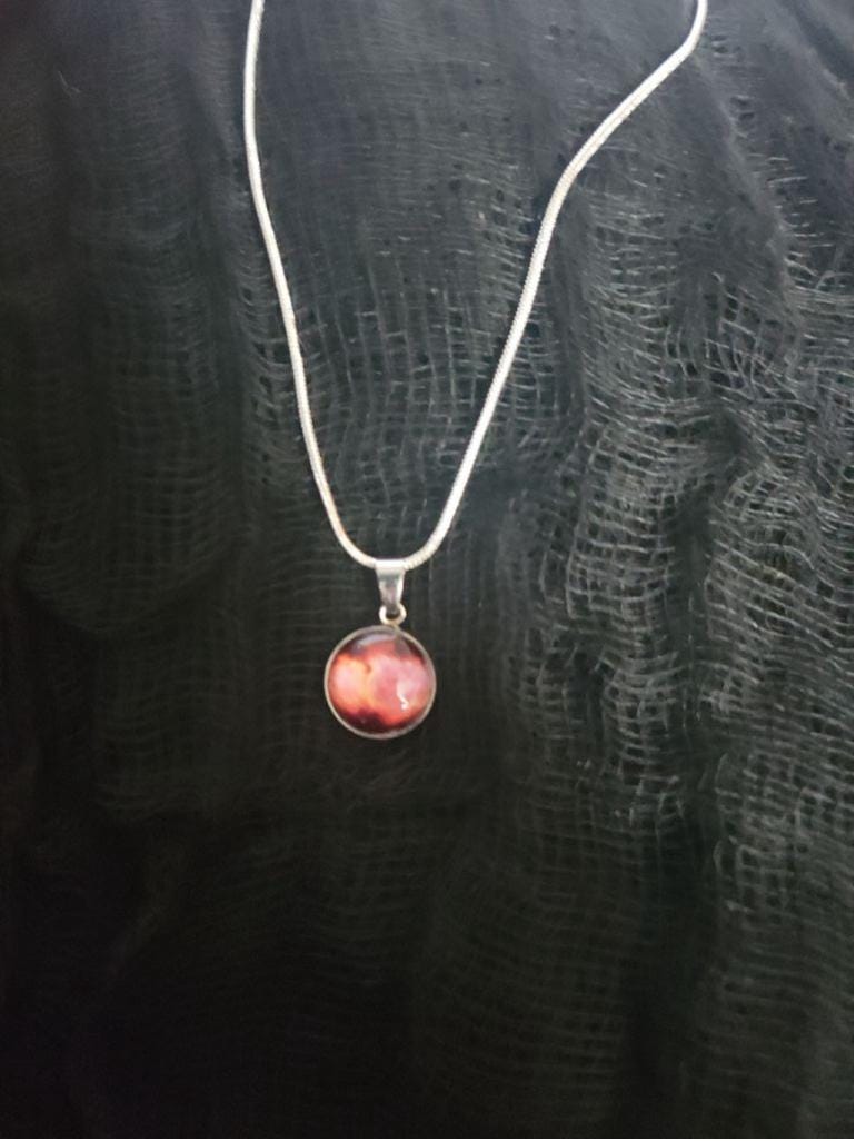 925 Sterling Silver nebula galaxy necklace