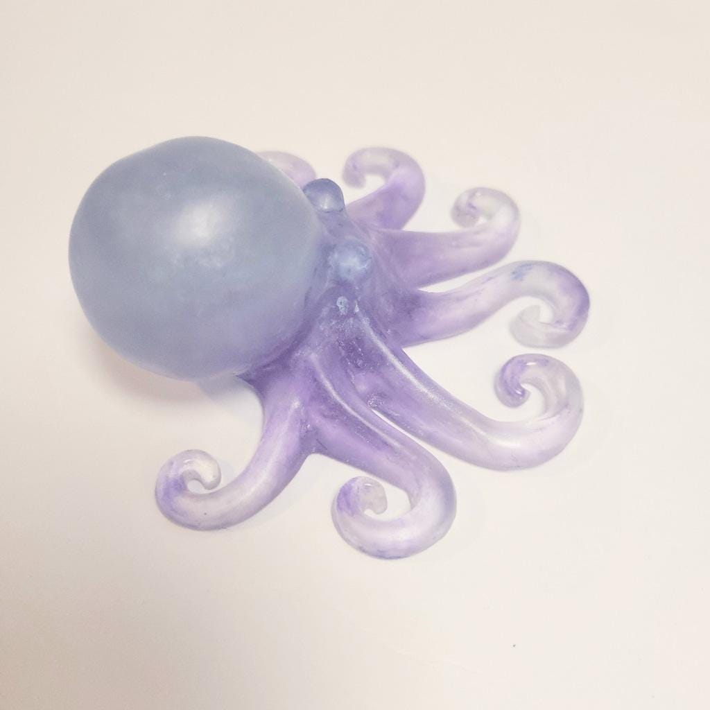 Resin Octopus Figurine Blue and Purple 5 Inch