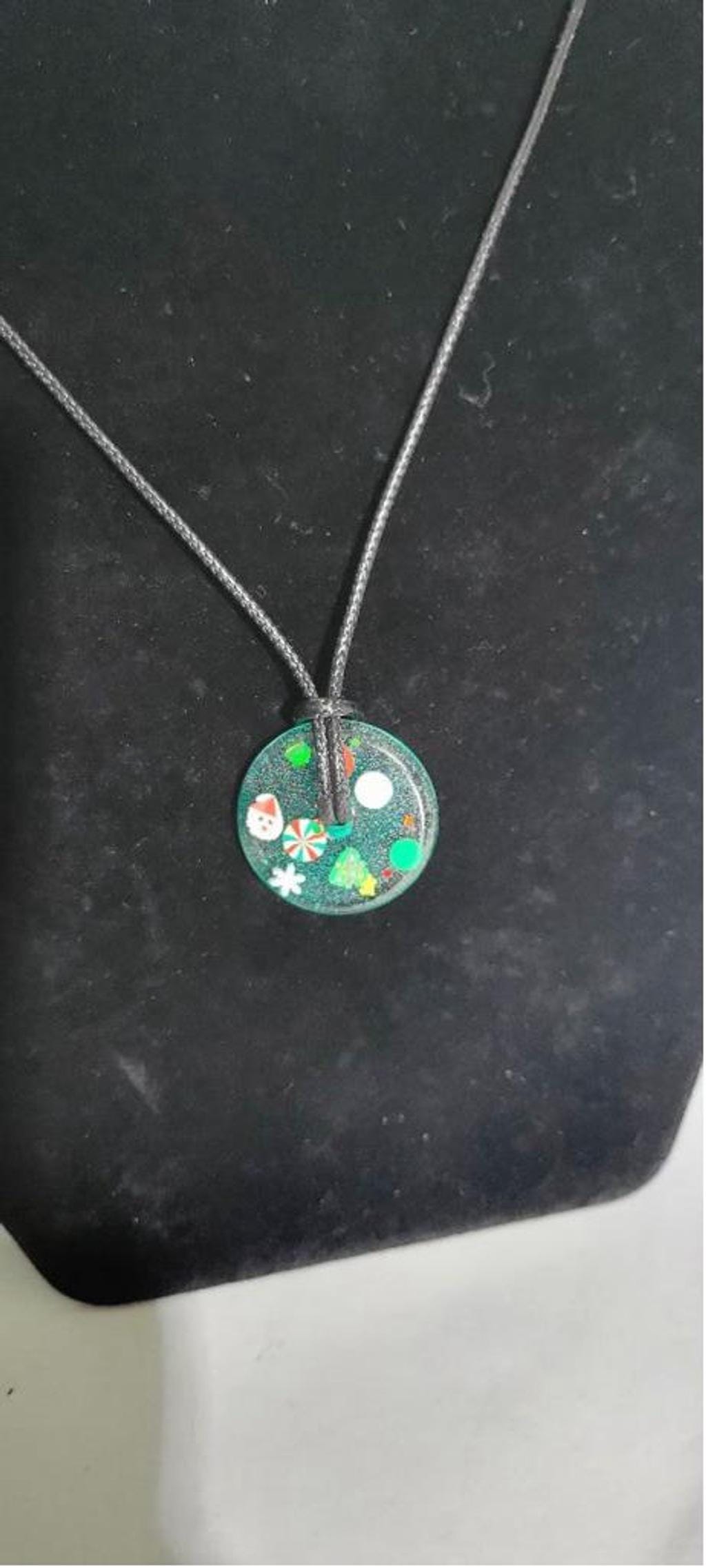 Handmade resin Christmas Medallion Necklace