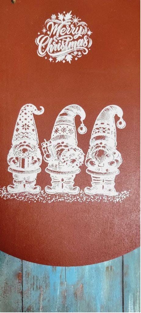 Hand painted Merry Christmas wall hanging art decor