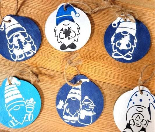 Handpainted Christmas ornaments 3" wood discs