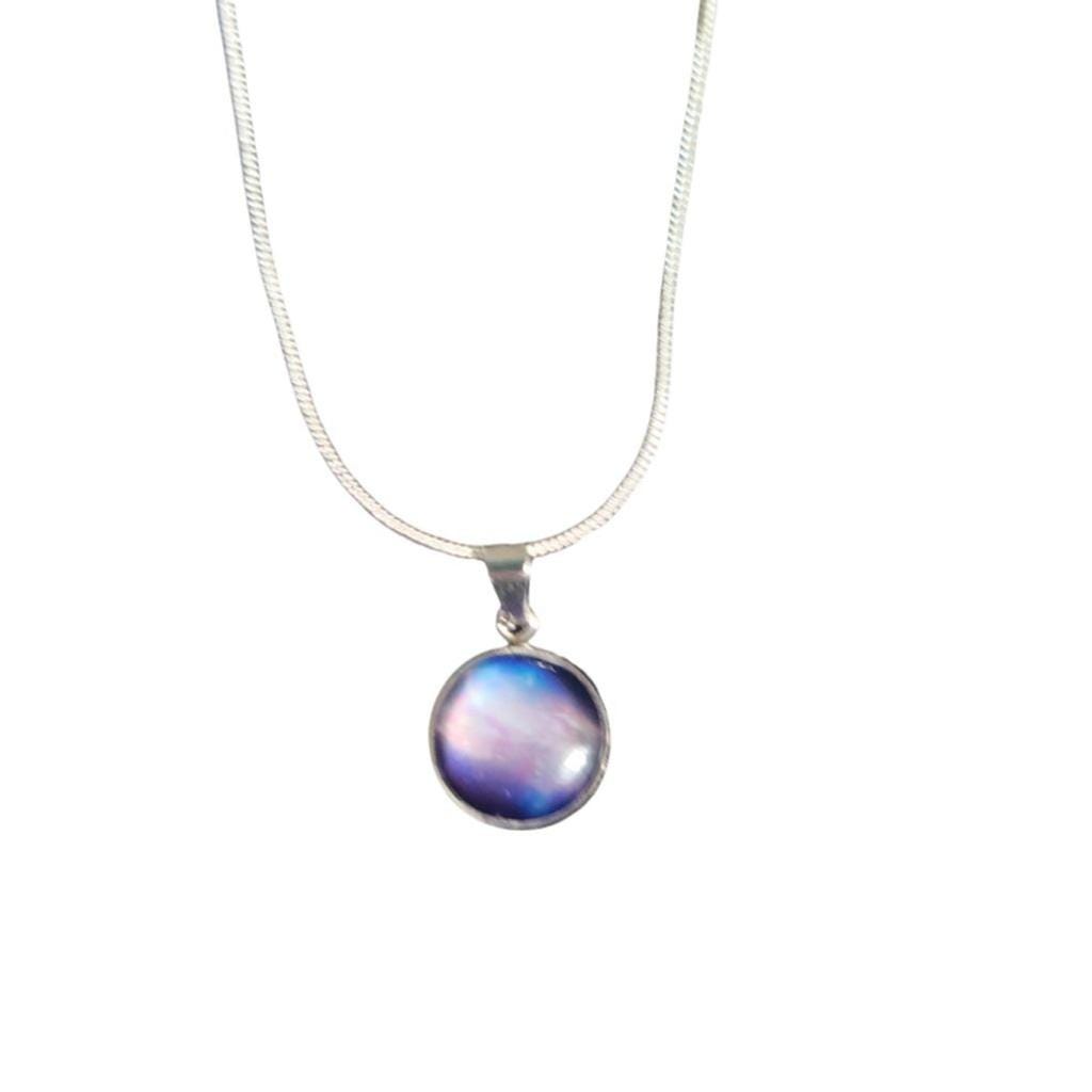 925 Sterling Silver nebula galaxy necklace